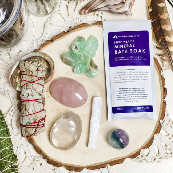 Healing Crystal Smudge and Bath Soak Kit