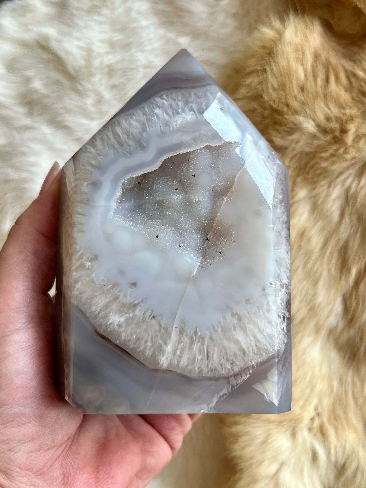 Druzy Agate Tower
