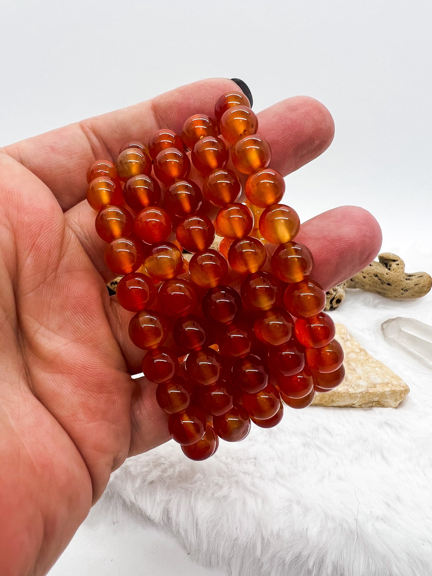 Carnelian Stretch Stack Bracelet
