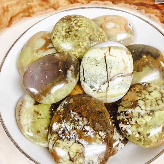 Green Opal Palm Stones