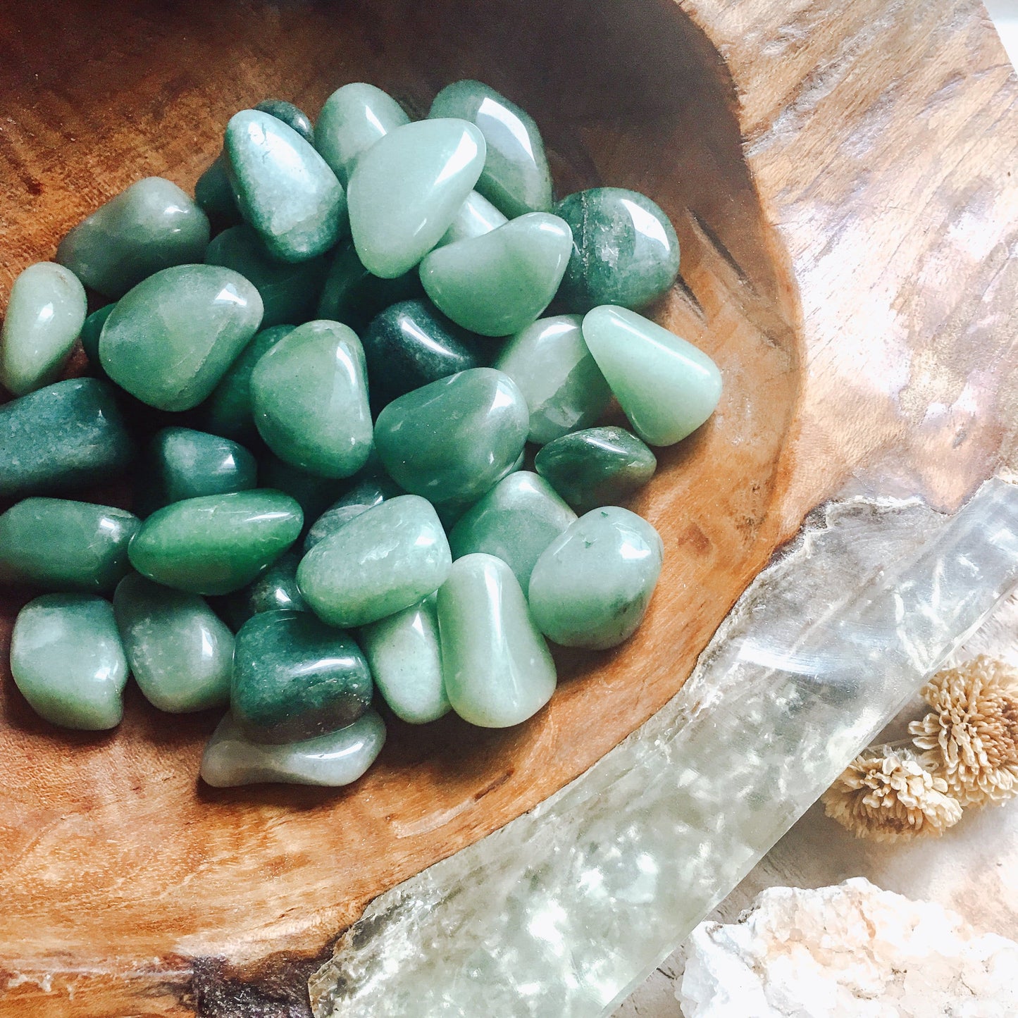 Light and Dark Green Aventurine Tumbled StoneS