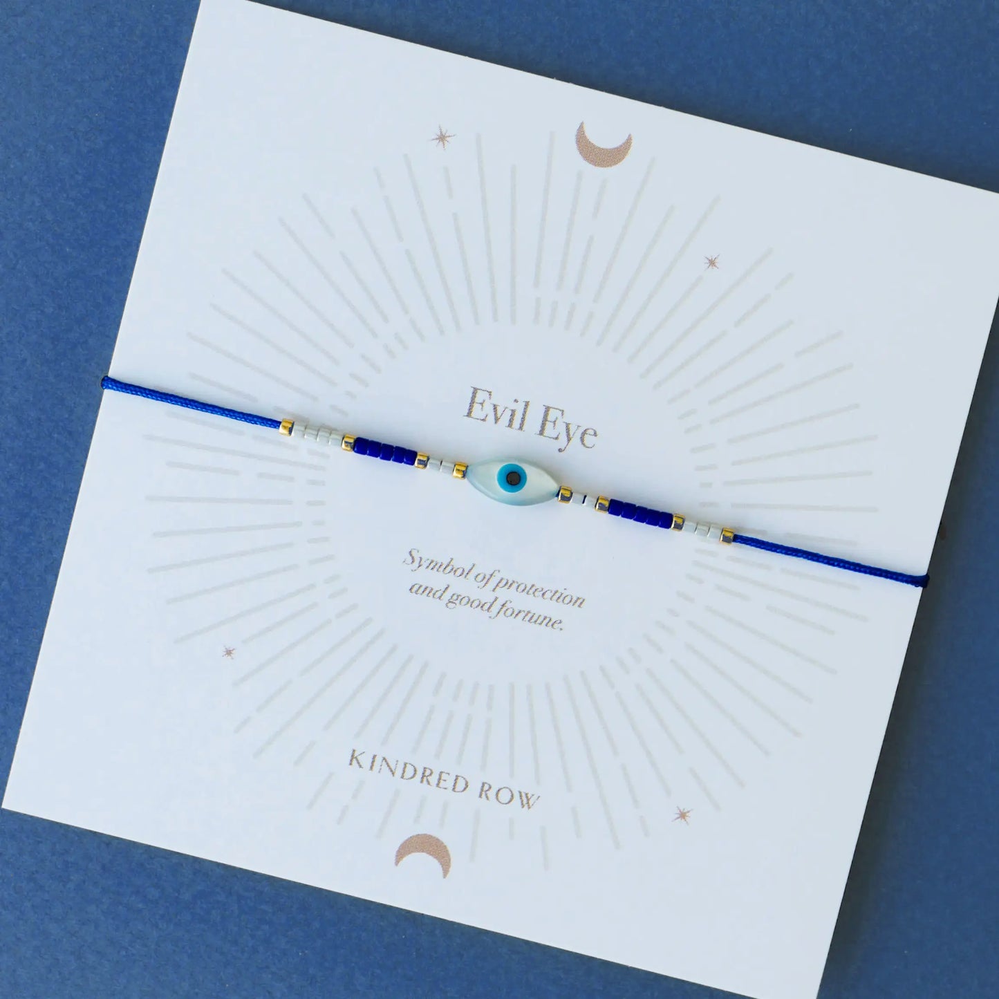 Evil Eye Cord Bracelet // Blue