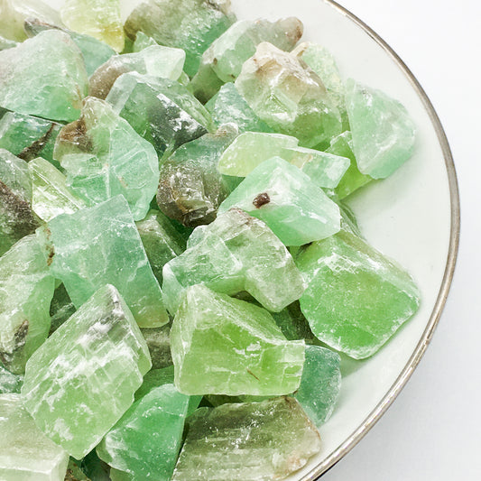 Small Green Calcite Rough Pieces