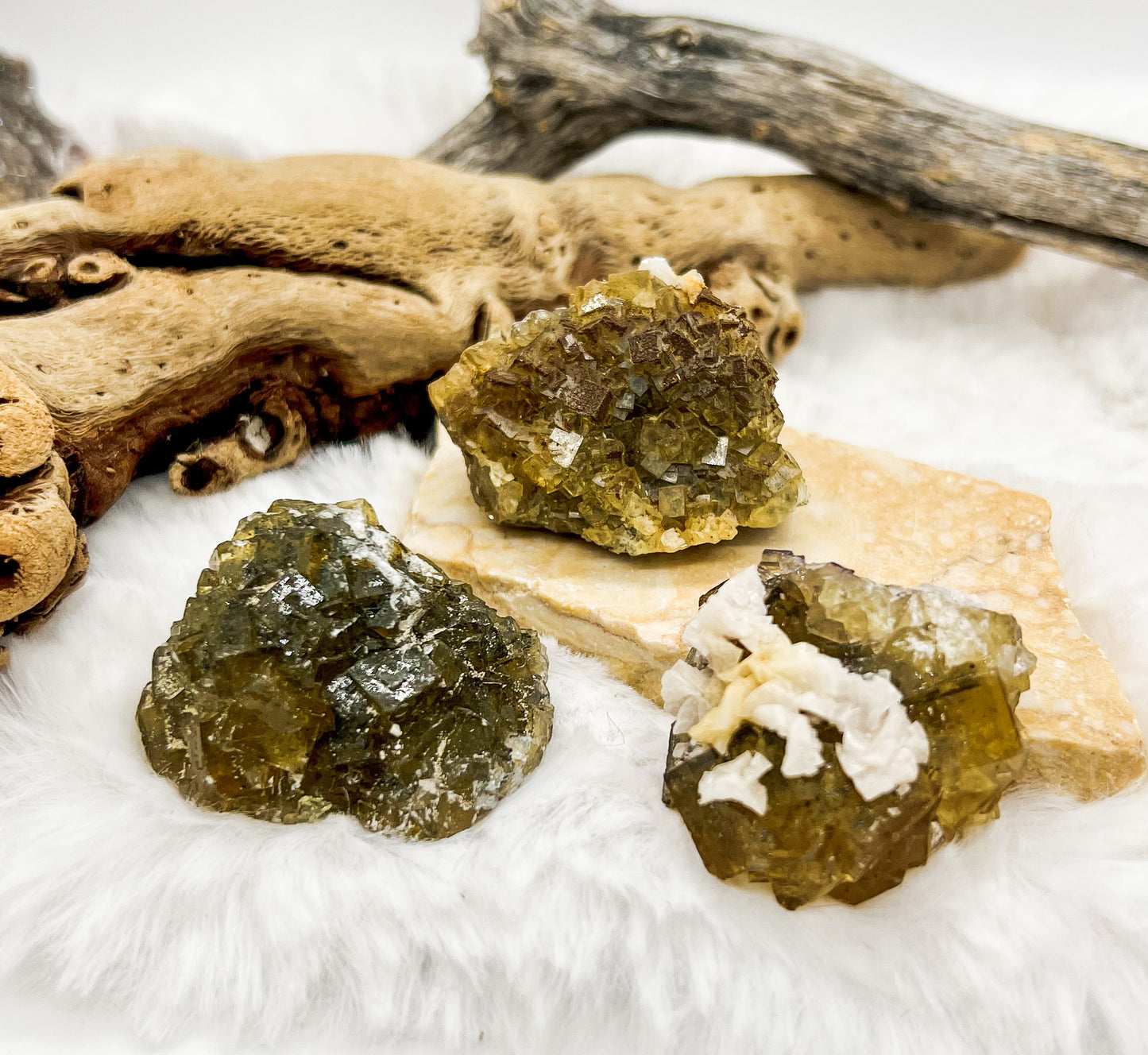 Yellow Fluorite Cluster