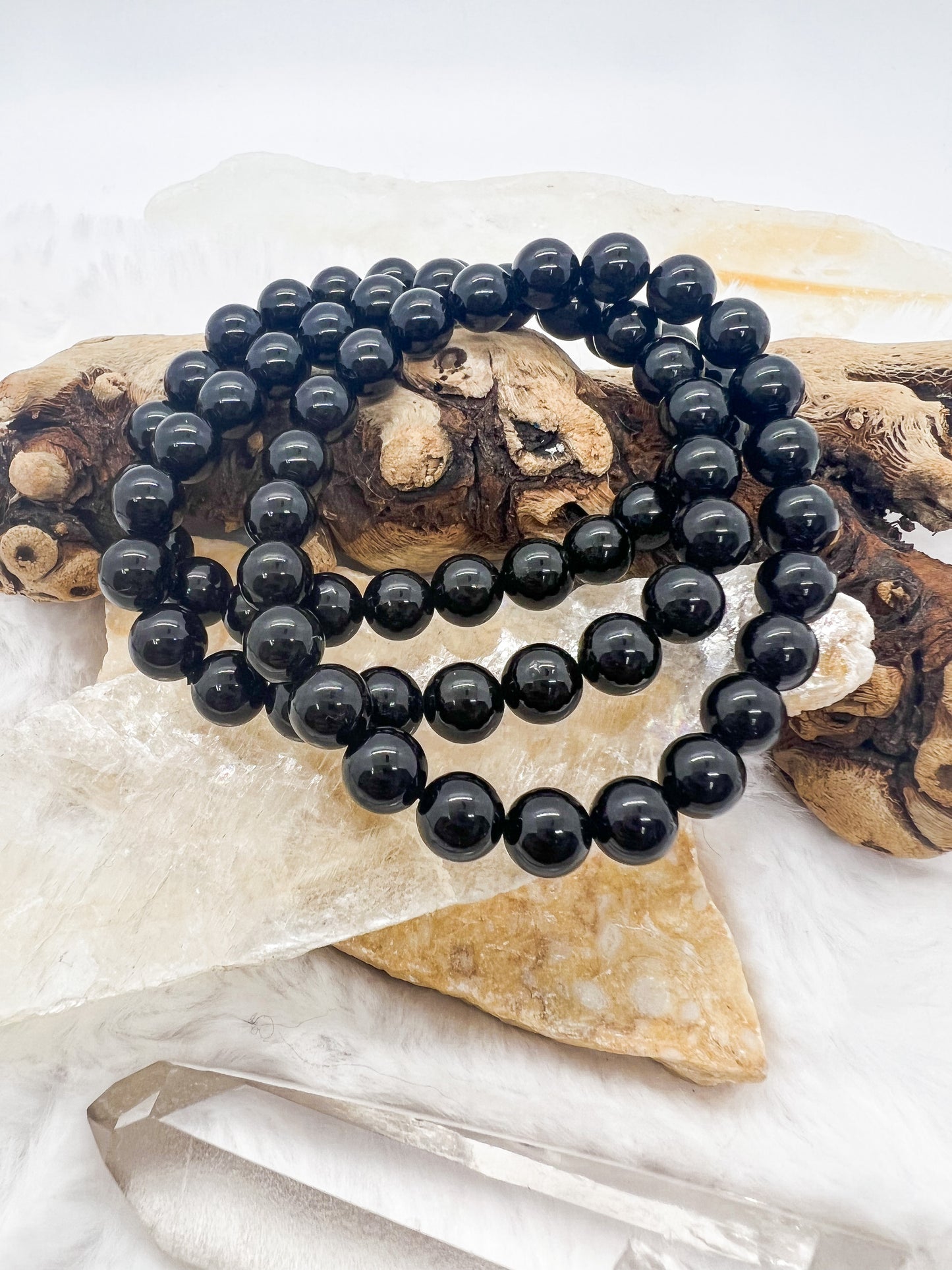 Black Tourmaline 8mm Stretch Stack Bracelet