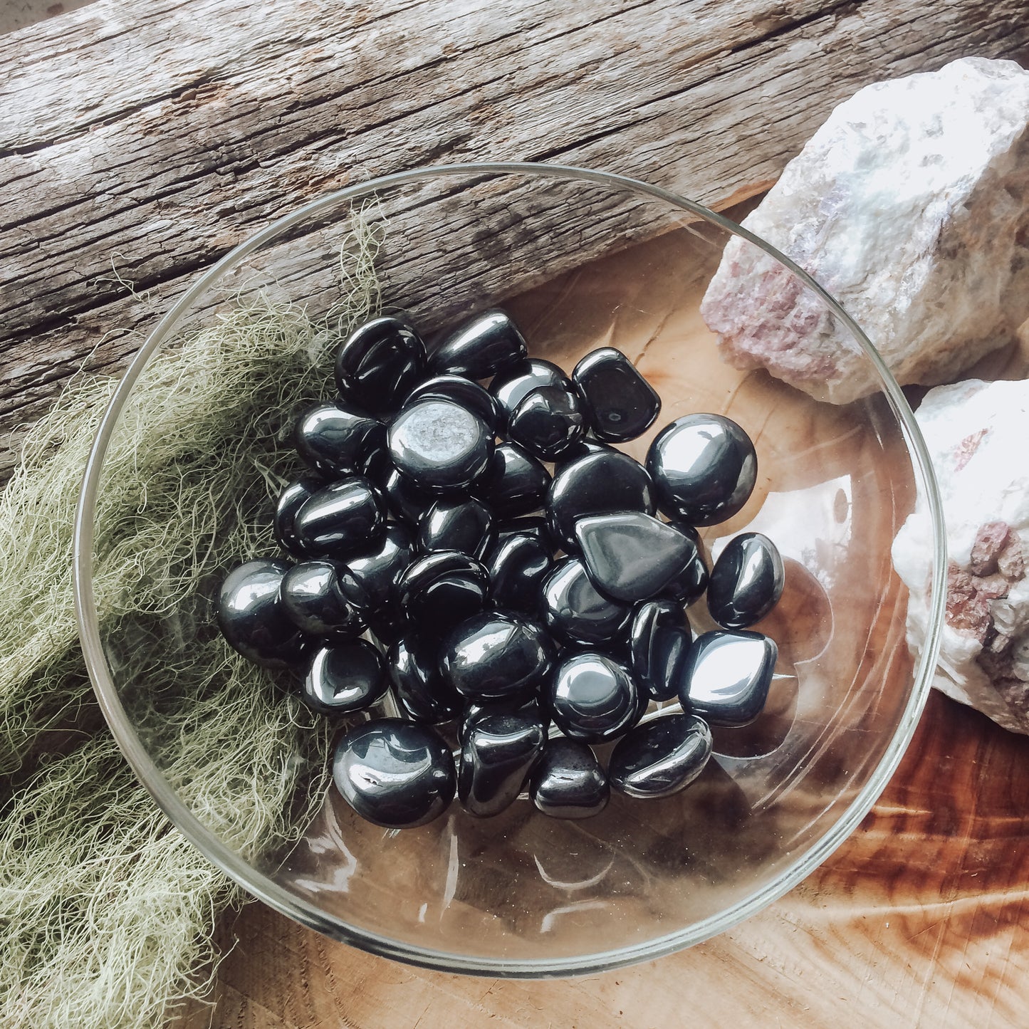 Small Black Hematite Tumbled Stone