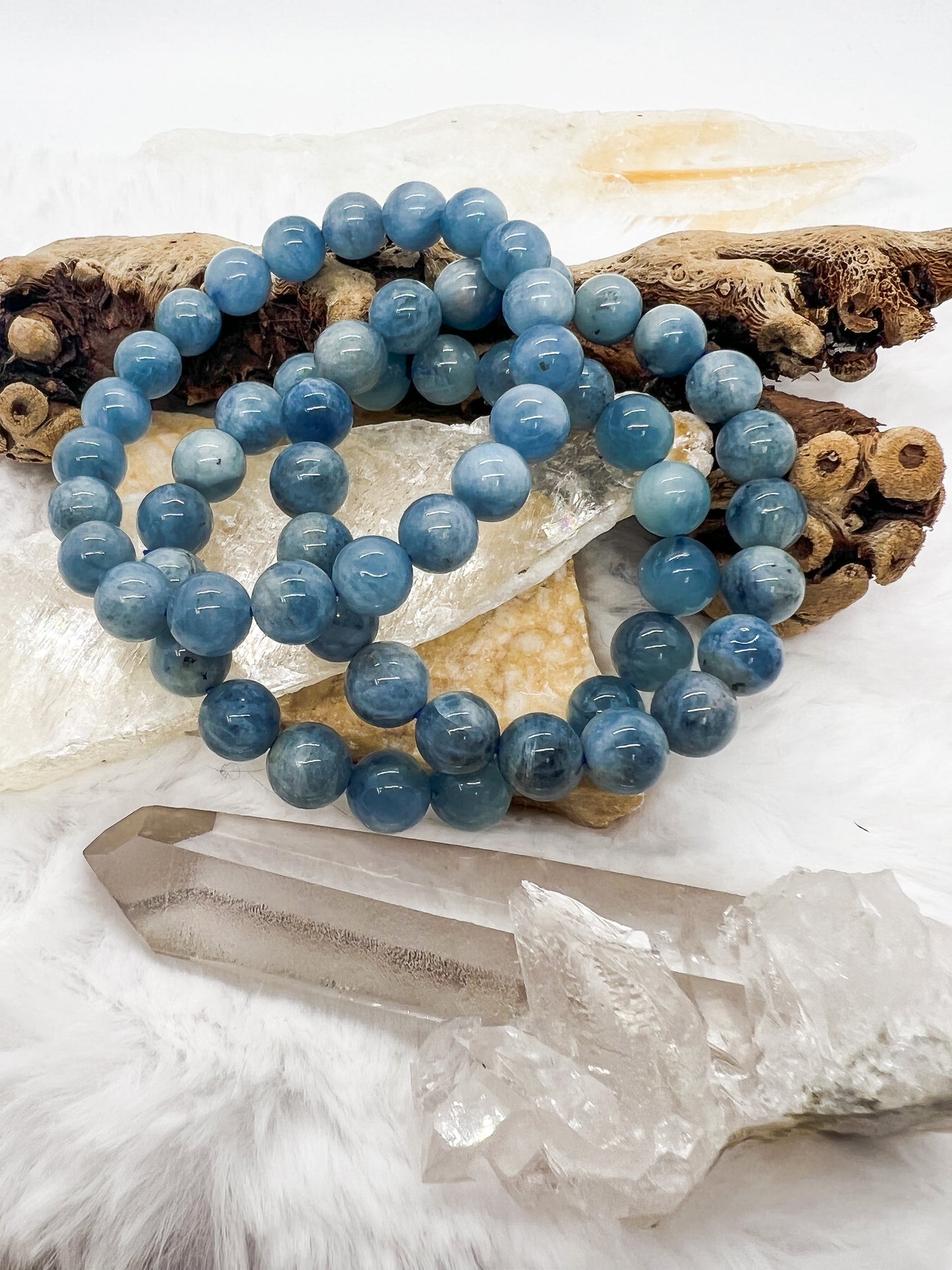 Aquamarine 8mm Stretch Stack Bracelet