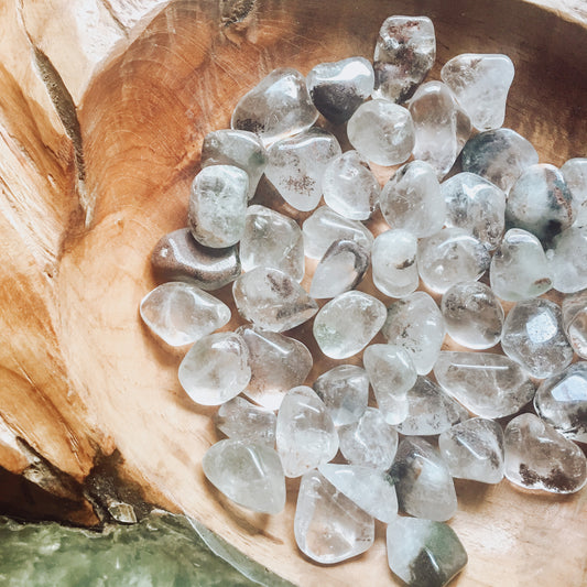 Small Colorless Lodolite Tumbled Stones