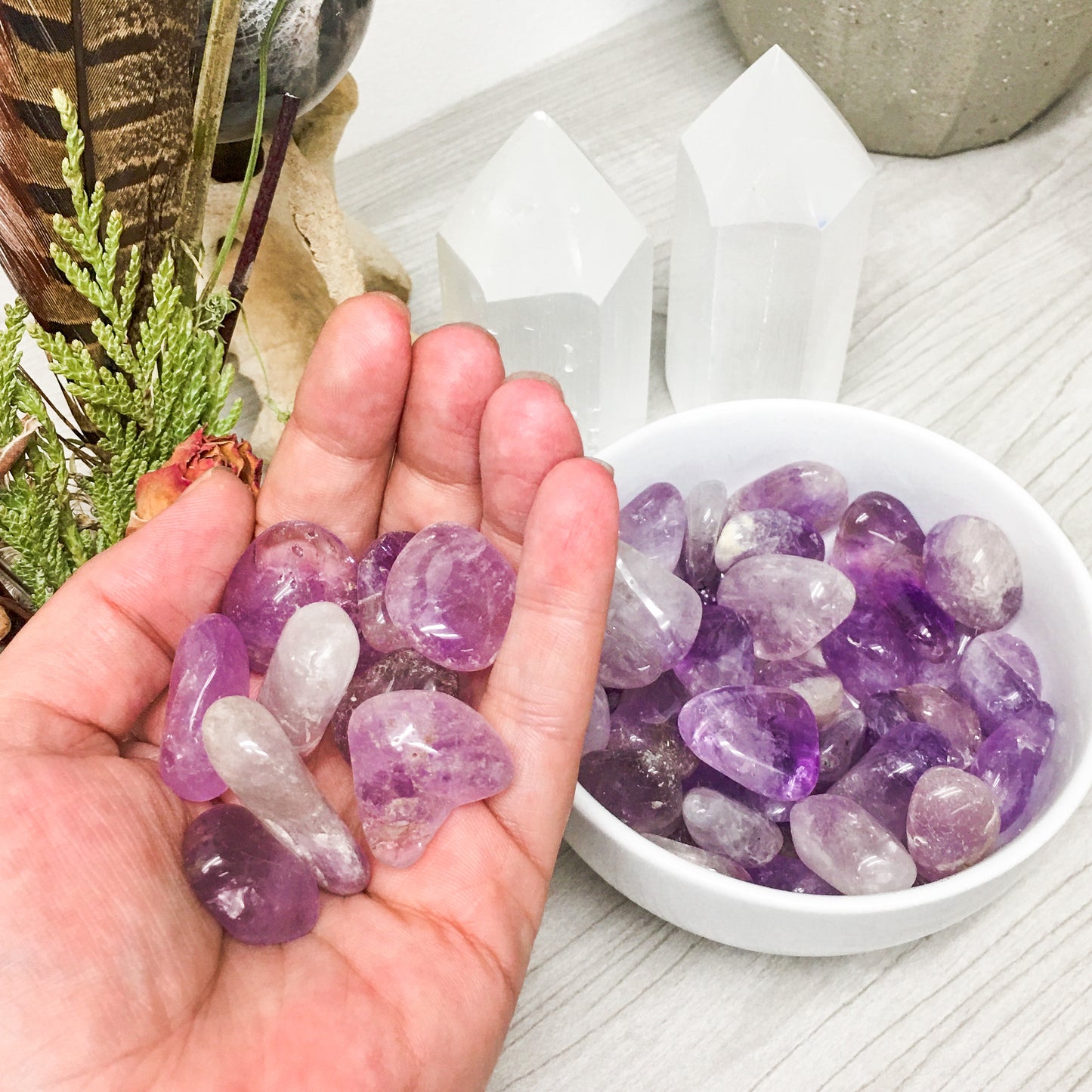 Purple Amethyst Tumbled Stones