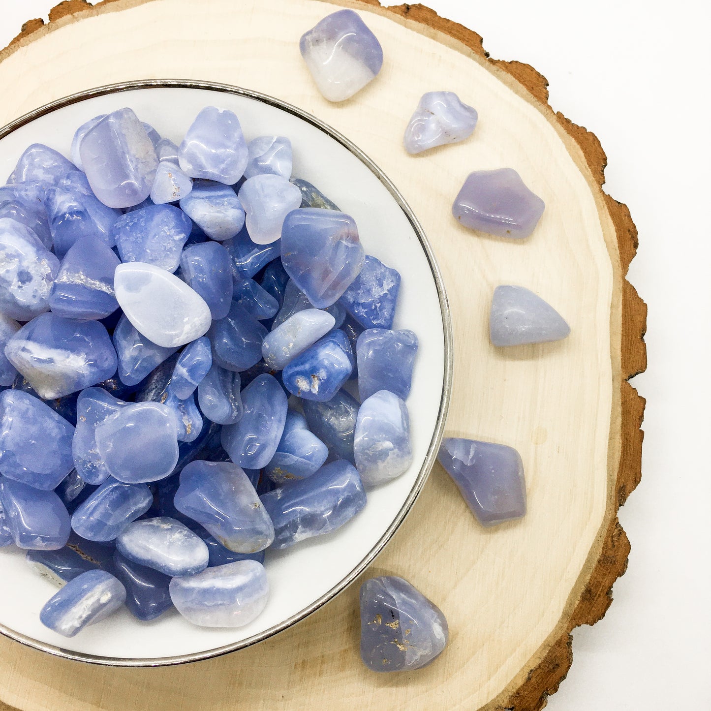 Small Blue Lace Agate Tumbled Stone