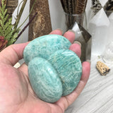 Greenish Blue Amazonite Polished Palm Stone
