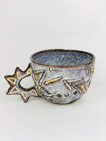 Handmade Sun and Moon Ceramic Cup