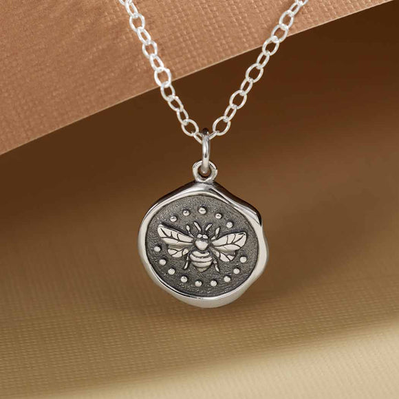 Wax Seal “Bee” Sterling Silver Necklace
