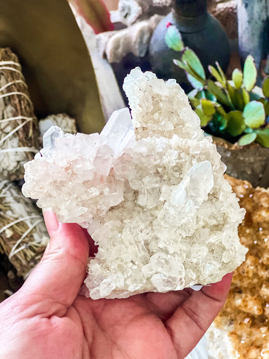 Himalayan Quartz Cluster – 290g | 4" x 3" | High-Vibration Crystal for Elevation, Clarity & Light Energy