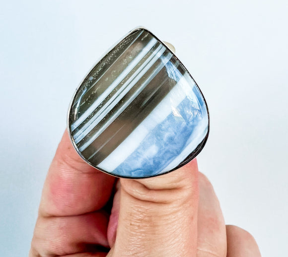 Oregon Blue Opal Sterling Silver Ring