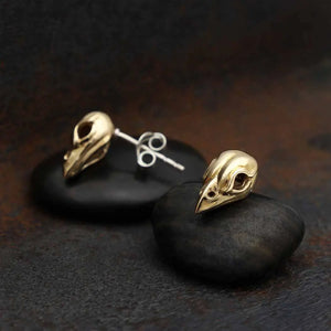 Sparrow Bronze Stud Post Earrings