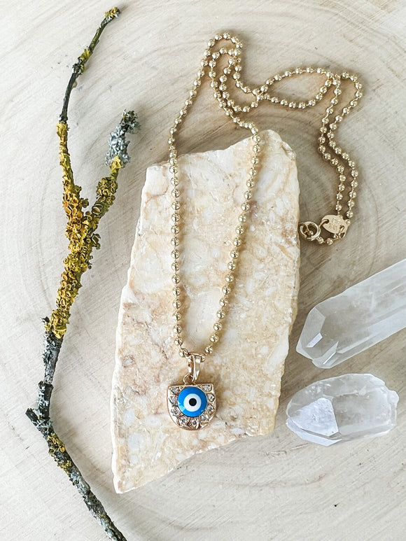Evil Eye Ball Chain Necklace