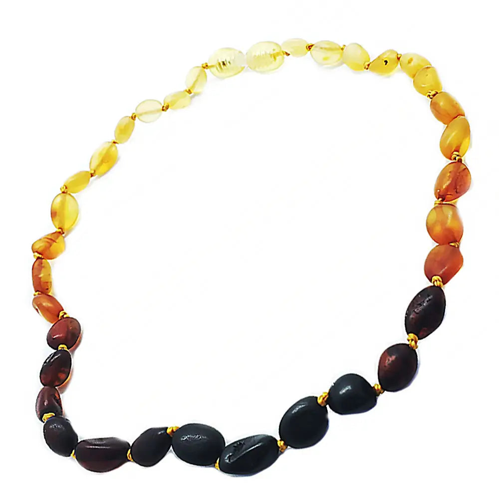 Rainbow amber teething necklace deals