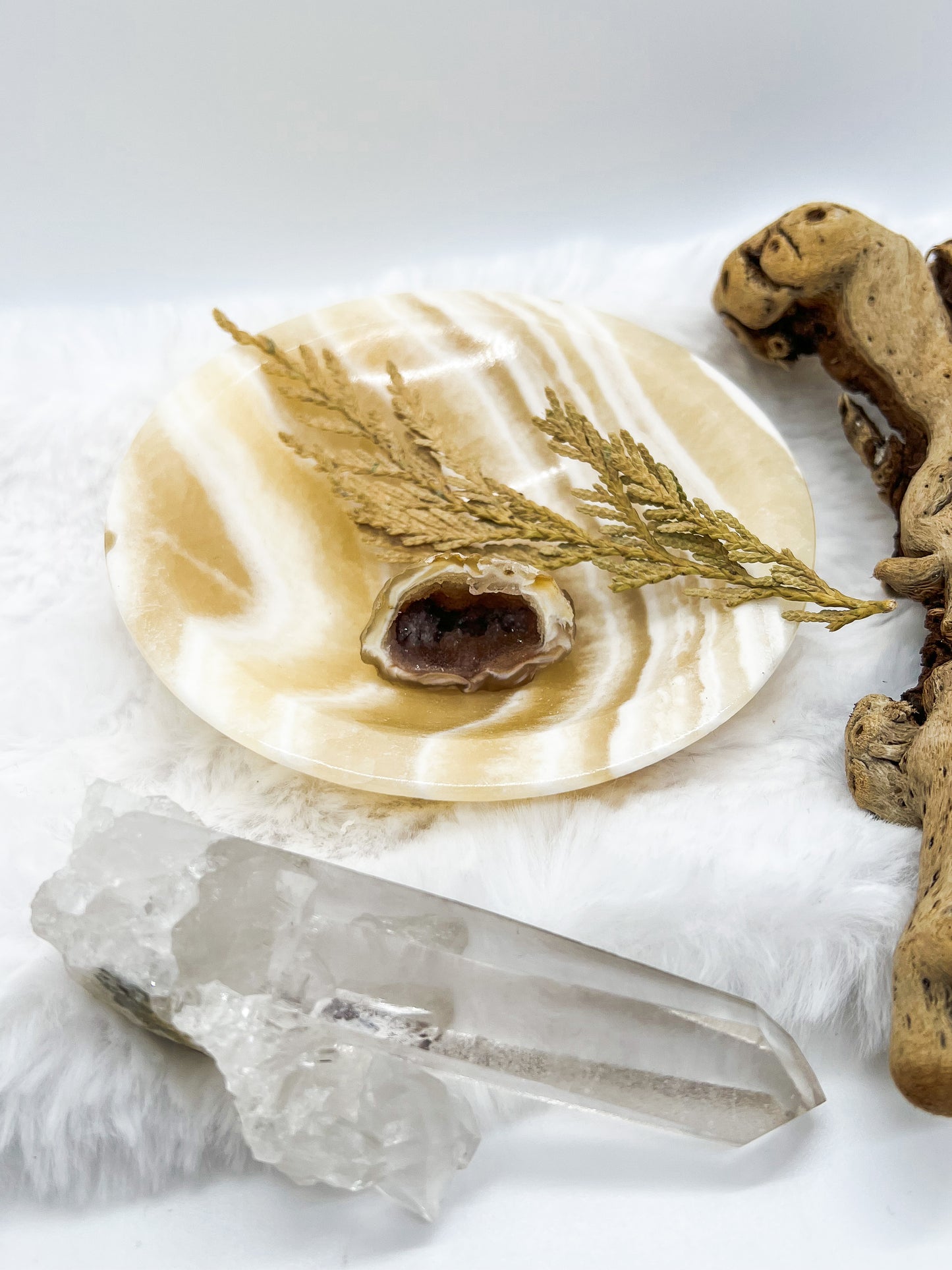 Banded Calcite Offering Bowls