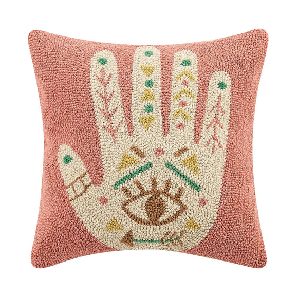Hamsa Hand Wool Boho Pillow