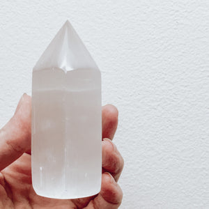 Selenite Healing Crystal Polished Point