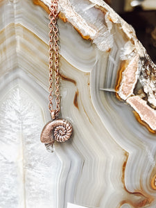 Herkimer Diamond Nautilus Pendant Necklace