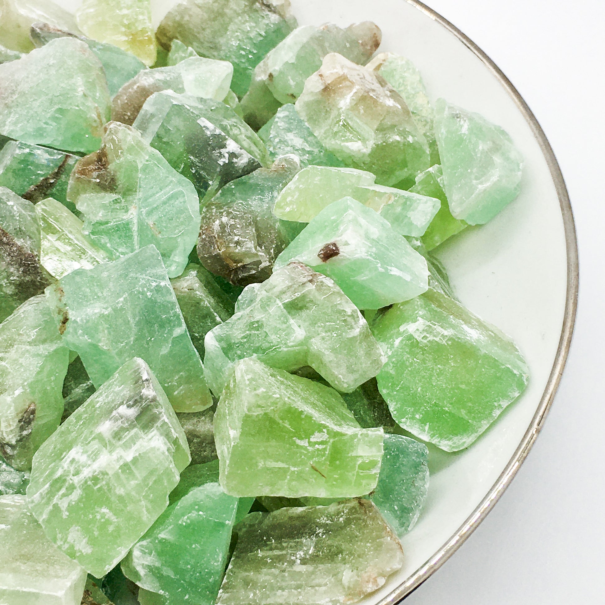 Small Green Calcite Rough Pieces