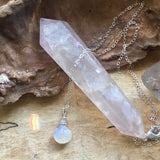 Moonstone Pendant on Sterling Silver Necklace