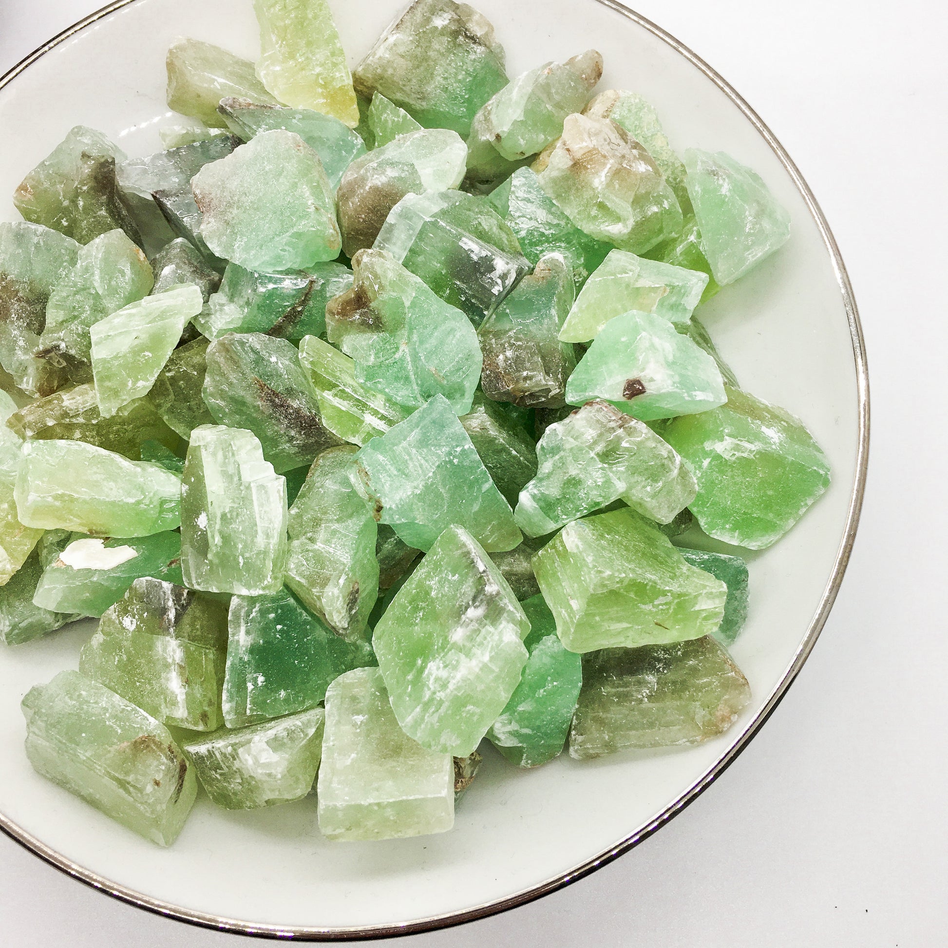 Small Green Calcite Rough Pieces