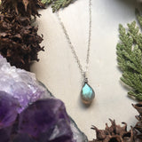 Sterling Silver Pendant Necklace with Labradorite 
