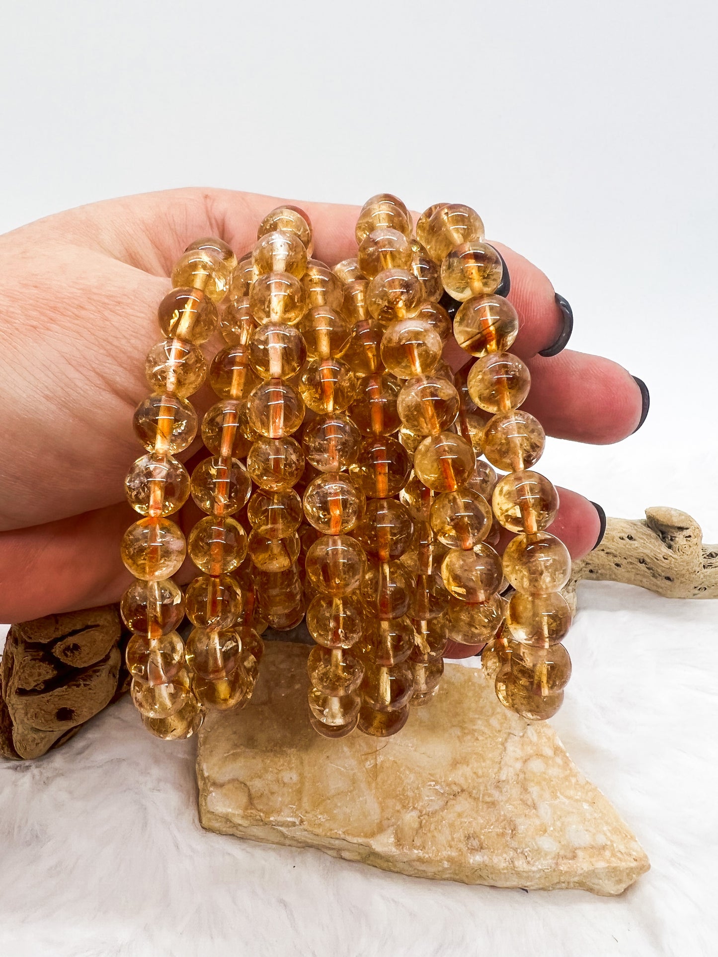 Citrine (Heat Treated Amethyst) Stretch Stack Bracelet