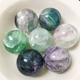 Lilac, Purple, Teal, Blue, Green, and Clear Fluorite Spheres